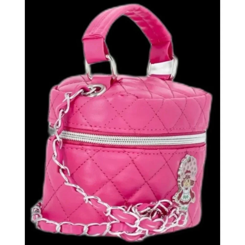 Strawberry Shortcake Girls Mini Quilted Faux Leather Crossbody Bag Pink NEW